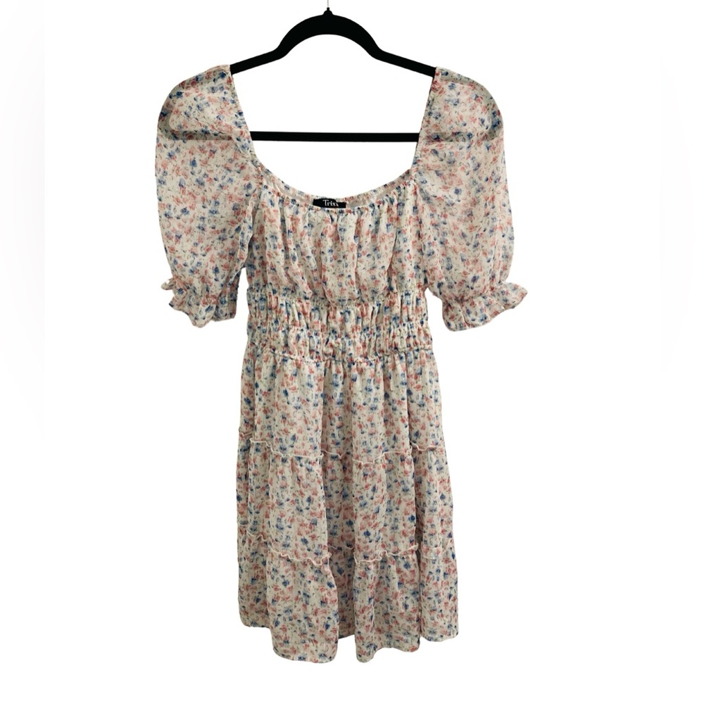 Trixxi Mini Pink & Blue Floral Dress Size S